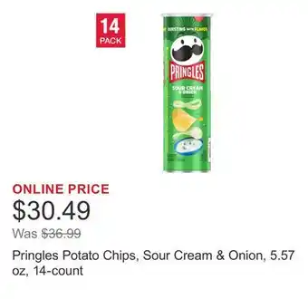 Costco Pringles Potato Chips, Sour Cream & Onion, 5.57 oz, 14-count offer