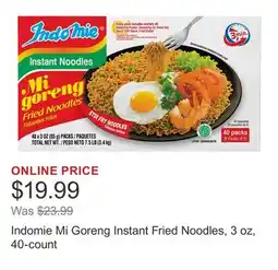Costco Indomie Mi Goreng Instant Fried Noodles, 3 oz, 40-count offer