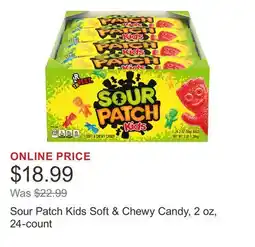 Costco Sour Patch Kids Soft & Chewy Candy, 2 oz, 24-count offer