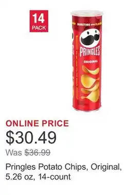 Costco Pringles Potato Chips, Original, 5.26 oz, 14-count offer