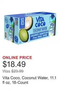 Costco Vita Coco, Coconut Water, 11.1 fl oz, 18-Count offer