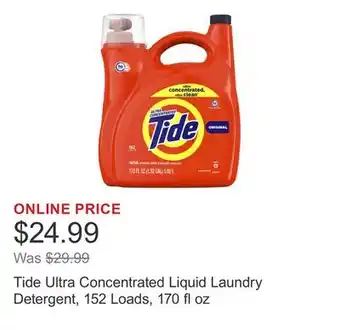 Costco Tide Ultra Concentrated Liquid Laundry Detergent, 152 Loads, 170 fl oz offer