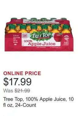 Costco Tree Top, 100% Apple Juice, 10 fl oz, 24-Count offer