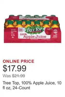 Costco Tree Top, 100% Apple Juice, 10 fl oz, 24-Count offer