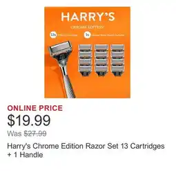 Costco Harry's Chrome Edition Razor Set 13 Cartridges + 1 Handle offer