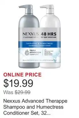 Costco Nexxus Advanced Therappe Shampoo and Humectress Conditioner Set, 32 fl oz offer
