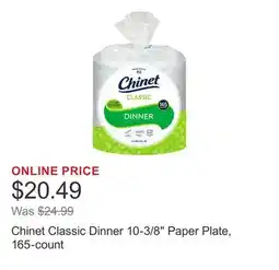 Costco Chinet Classic Dinner 10-3/8 Paper Plate, 165-count offer