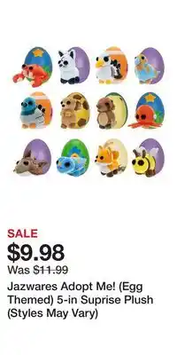 Game Stop Jazwares Adopt Me! (Egg Themed) 5-in Suprise Plush (Styles May Vary) offer