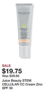 Ulta Beauty Juice Beauty STEM CELLULAR CC Cream Zinc SPF 30 offer