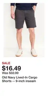 Old Navy Old Navy Lived-In Cargo Shorts -- 9-inch inseam offer