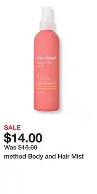 Ulta Beauty method Body and Hair Mist offer