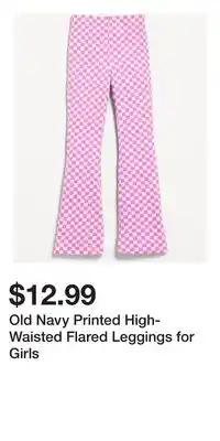 Old Navy Old Navy Printed High-Waisted Flared Leggings for Girls offer
