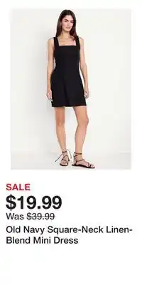 Old Navy Old Navy Square-Neck Linen-Blend Mini Dress offer