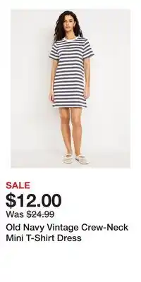 Old Navy Old Navy Vintage Crew-Neck Mini T-Shirt Dress offer