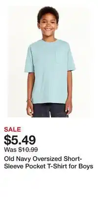 Old Navy Old Navy Oversized Short-Sleeve Pocket T-Shirt for Boys offer