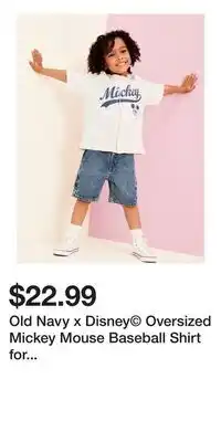 Old Navy Old Navy x Disney Oversized Mickey Mouse Baseball Shirt for Toddler Boys offer