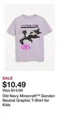 Old Navy Old Navy Minecraft Gender-Neutral Graphic T-Shirt for Kids offer