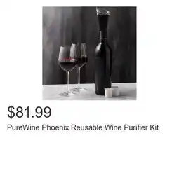 Costco PureWine Phoenix Reusable Wine Purifier Kit offer