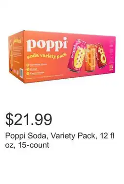 Costco Poppi Soda, Variety Pack, 12 fl oz, 15-count offer