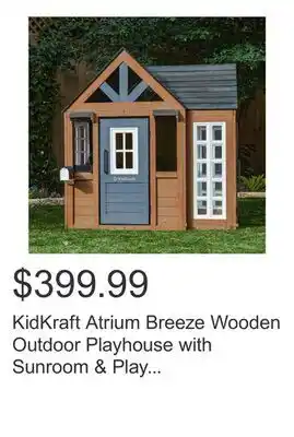 Costco KidKraft Atrium Breeze Wooden Outdoor Playhouse with Sunroom & Play Kitchen offer