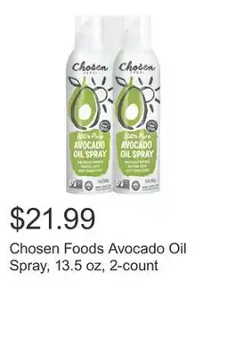 Costco Chosen Foods Avocado Oil Spray, 13.5 oz, 2-count offer