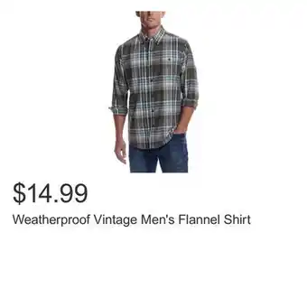 Costco Weatherproof Vintage Men's Flannel Shirt offer