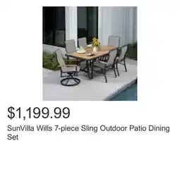 Costco SunVilla Wills 7-piece Sling Outdoor Patio Dining Set offer