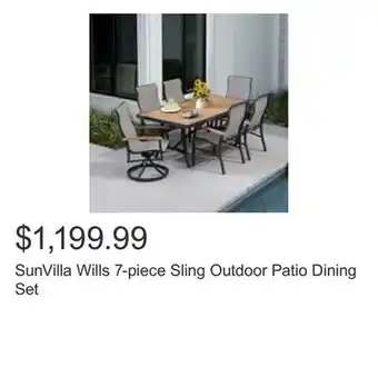 Costco SunVilla Wills 7-piece Sling Outdoor Patio Dining Set offer