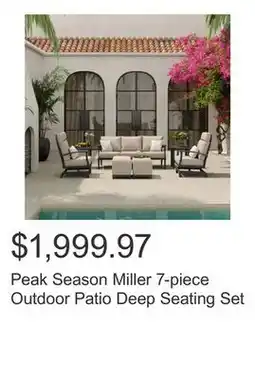 Costco Peak Season Miller 7-piece Outdoor Patio Deep Seating Set offer