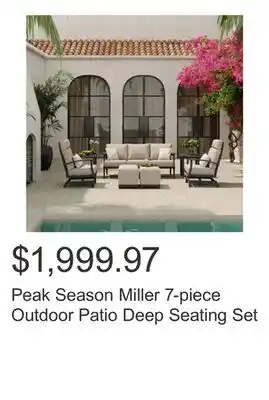 Costco Peak Season Miller 7-piece Outdoor Patio Deep Seating Set offer