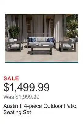 Costco Austin II 4-piece Outdoor Patio Seating Set offer