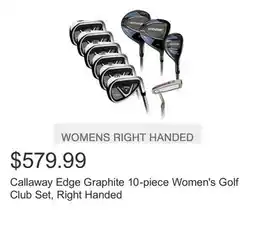 Costco Callaway Edge Graphite 10-piece Women's Golf Club Set, Right Handed offer
