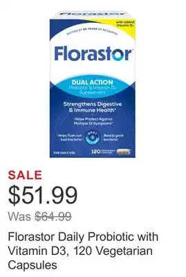 Costco Florastor Daily Probiotic with Vitamin D3, 120 Vegetarian Capsules offer