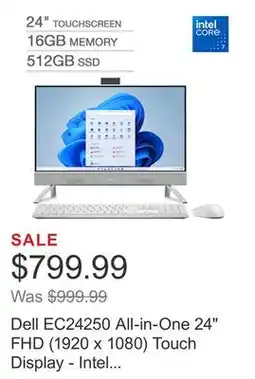 Costco Dell EC24250 All-in-One 24 FHD (1920 x 1080) Touch Display - Intel Core 7 150U, Windows 11 offer