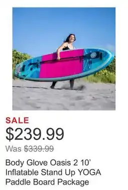 Costco Body Glove Oasis 2 10' Inflatable Stand Up YOGA Paddle Board Package offer