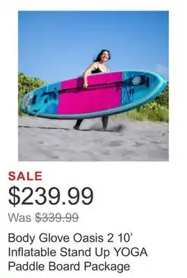 Costco Body Glove Oasis 2 10' Inflatable Stand Up YOGA Paddle Board Package offer