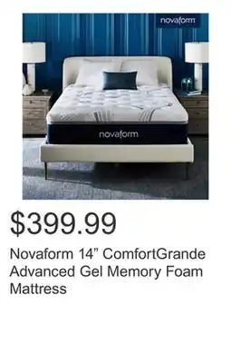 Costco Novaform 14 ComfortGrande Advanced Gel Memory Foam Mattress offer