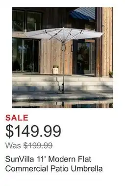 Costco SunVilla 11' Modern Flat Commercial Patio Umbrella offer