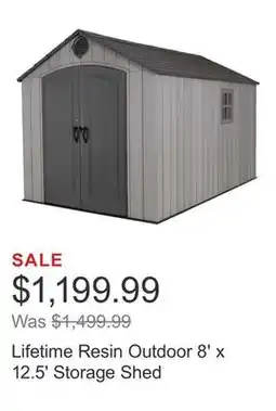 Costco Lifetime Resin Outdoor 8' x 12.5' Storage Shed offer