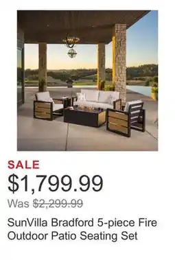 Costco SunVilla Bradford 5-piece Fire Outdoor Patio Seating Set offer