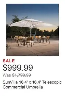 Costco SunVilla 16.4' x 16.4' Telescopic Commercial Umbrella offer