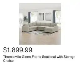 Costco Thomasville Glenn Fabric Sectional with Storage Chaise offer