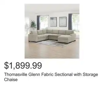 Costco Thomasville Glenn Fabric Sectional with Storage Chaise offer