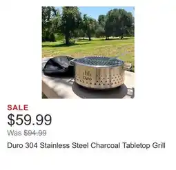 Costco Duro 304 Stainless Steel Charcoal Tabletop Grill offer