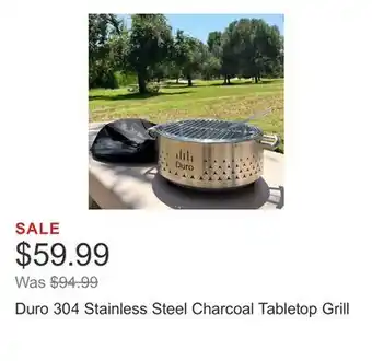 Costco Duro 304 Stainless Steel Charcoal Tabletop Grill offer