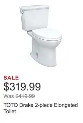Costco TOTO Drake 2-piece Elongated Toilet offer
