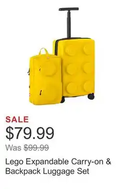 Costco Lego Expandable Carry-on & Backpack Luggage Set offer