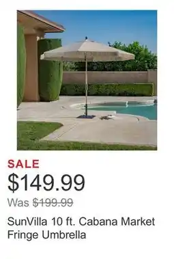 Costco SunVilla 10 ft. Cabana Market Fringe Umbrella offer