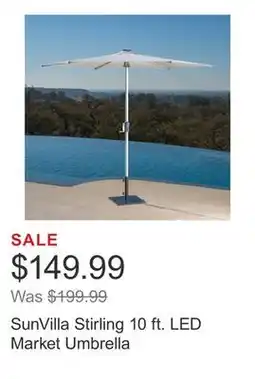 Costco SunVilla Stirling 10 ft. LED Market Umbrella offer