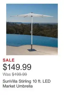 Costco SunVilla Stirling 10 ft. LED Market Umbrella offer